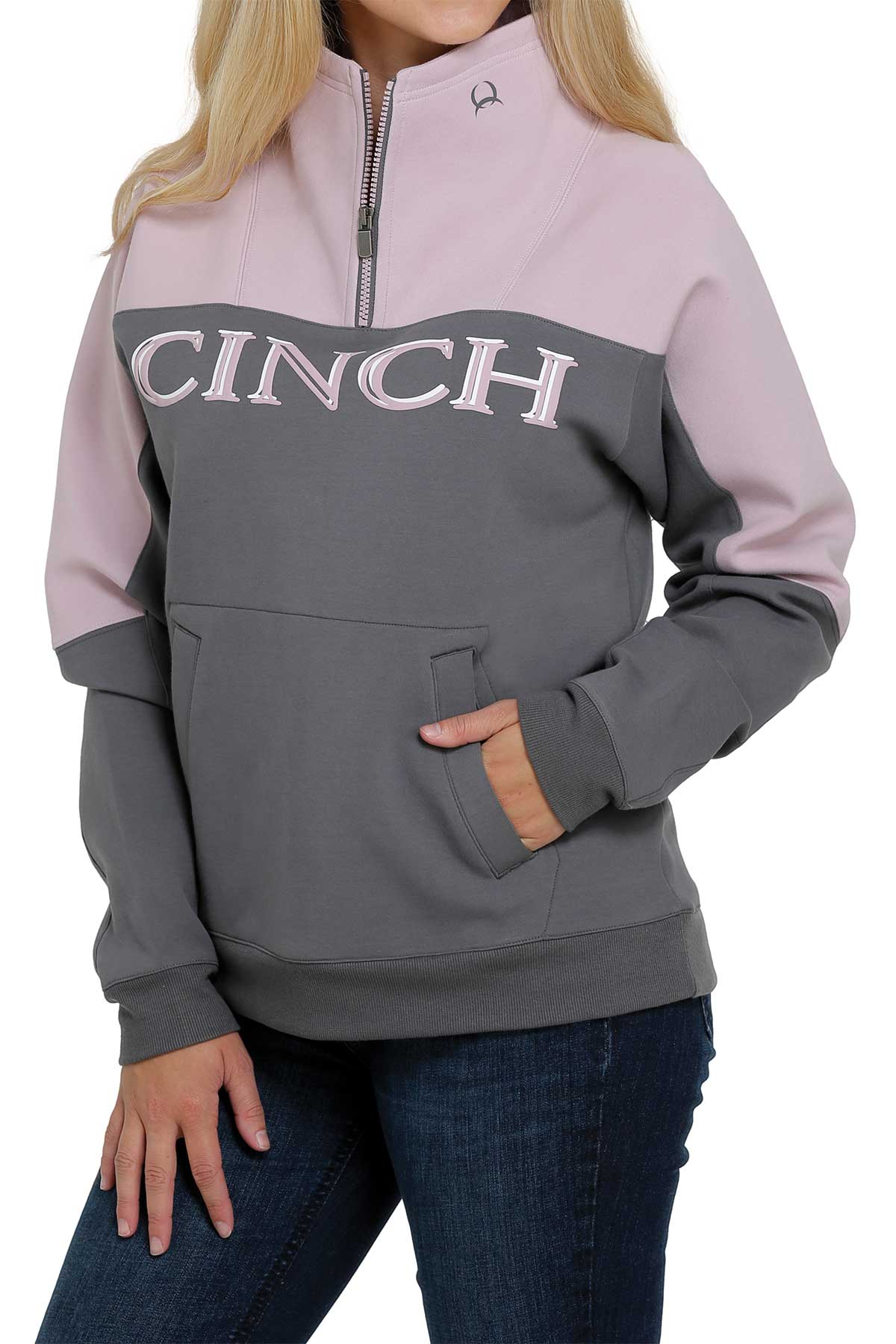 pink zip sweatshirt